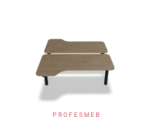 Biurko typu Bench z elektryczną regulacją wysokości blat kształtowy z zaokrąglonymi rogami 1600 x 1890 mm Ogi Drive Bench 