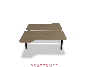 Biurko typu Bench z elektryczną regulacją wysokości blat kształtowy z zaokrąglonymi rogami 1600 x 2090 mm Ogi Drive Bench 