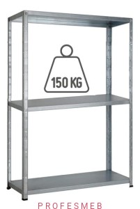 Regał metalowy magazynowy 150x94x60cm malowany 3 półki 150kg/p przemysłowy warsztatowy do magazynu