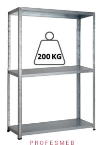 Regał metalowy magazynowy 150x80x40cm malowany 3 półki 200kg/p przemysłowy warsztatowy do magazynu