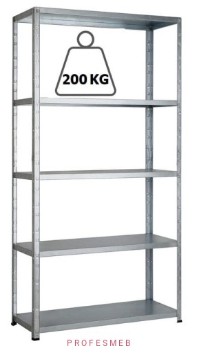 Regał magazynowy malowany przemysłowy na sekcje produkcji i warsztaty skrecany srubowo 5 polkowa mocna solidna PROFESMEB polecana 200kg udzwig.jpg
