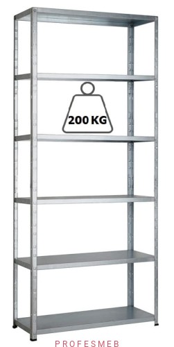 Regał magazynowy ocynkowany przemysłowy na sekcje produkcji i warsztaty skrecany srubowo 6 polkowa mocna solidna PROFESMEB polecana 200kg udzwig.jpg