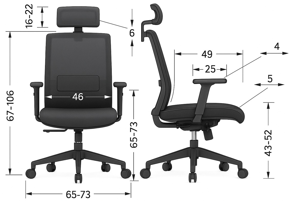 wymiar krzesla biurowego do pracy przy biurku ergonomiczne pelna regulacja sklep poznan
