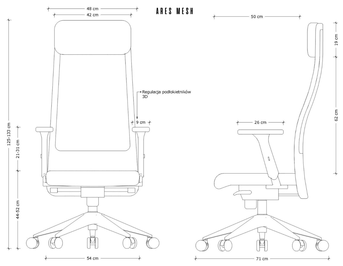 wymiary-krzesla-obrotowego-do-pracy-w-biurze-firmie-ARES-MESH-unique-sklep-poznan